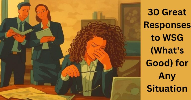 30 Great Responses to WSG (What's Good) for Any Situation