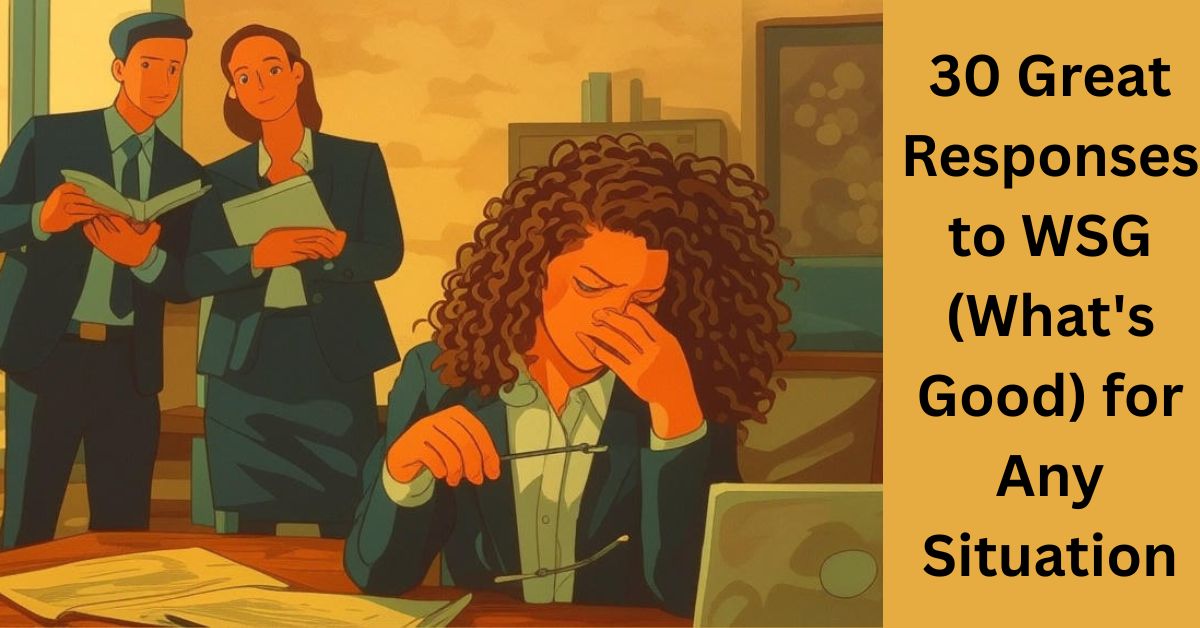 30 Great Responses to WSG (What's Good) for Any Situation