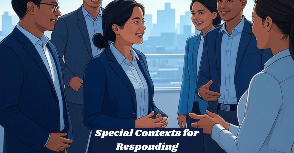 Special Contexts for Responding Special Contexts for Responding