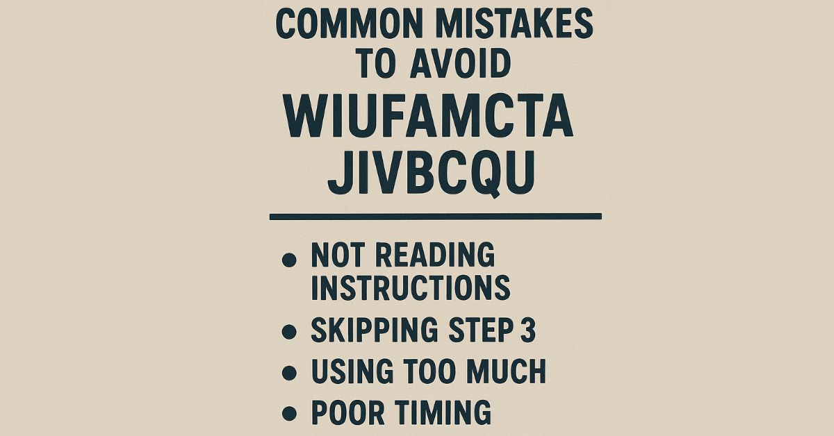 Common Mistakes to Avoid with WIUFAMCTA JIVBCQU Common Mistakes to Avoid with WIUFAMCTA JIVBCQU